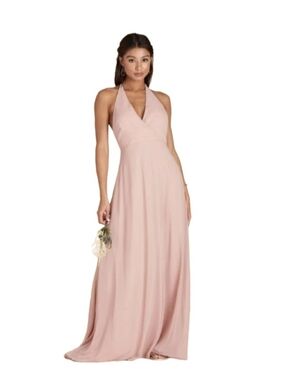 BIRDY GREY Moni Covertible Dress Size M Dusty Rose Wedding Halter Style